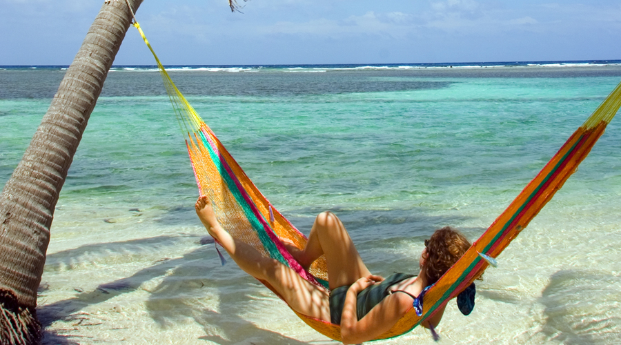 Relaxing in a Hammock on a Belize beach